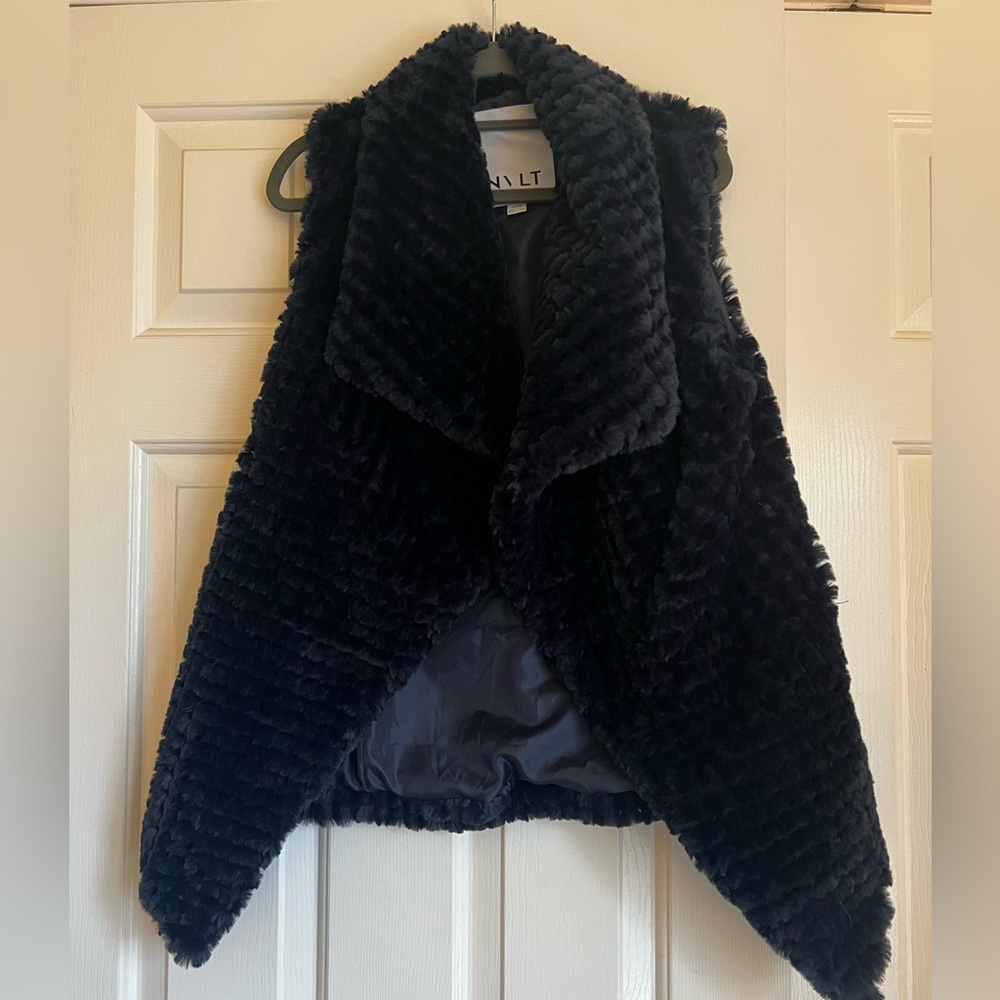 Navy Fur Vest from Anthropologie